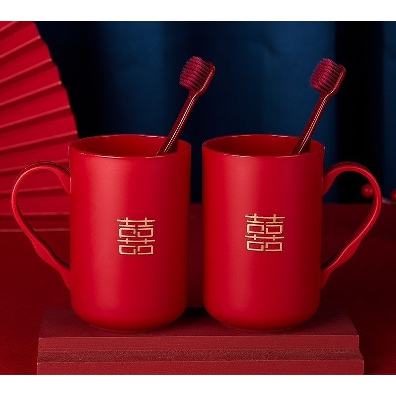 Gelas set sikat gigi / gelas shuangxi / wedding / gelas couple set