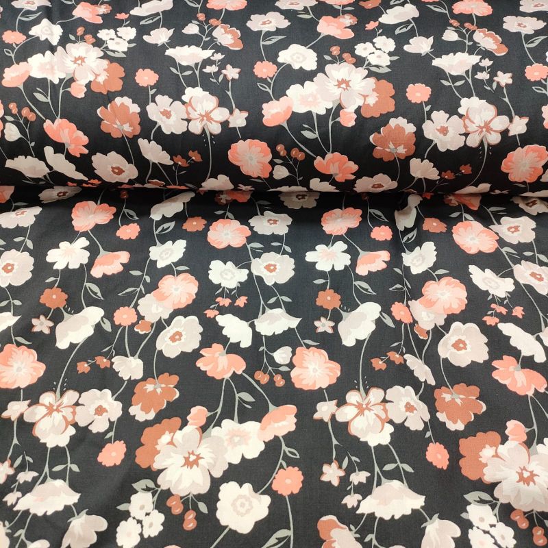 KAIN KATUN RAYON MOTIF BUNGA SALEM PREMIUM/GARMENT