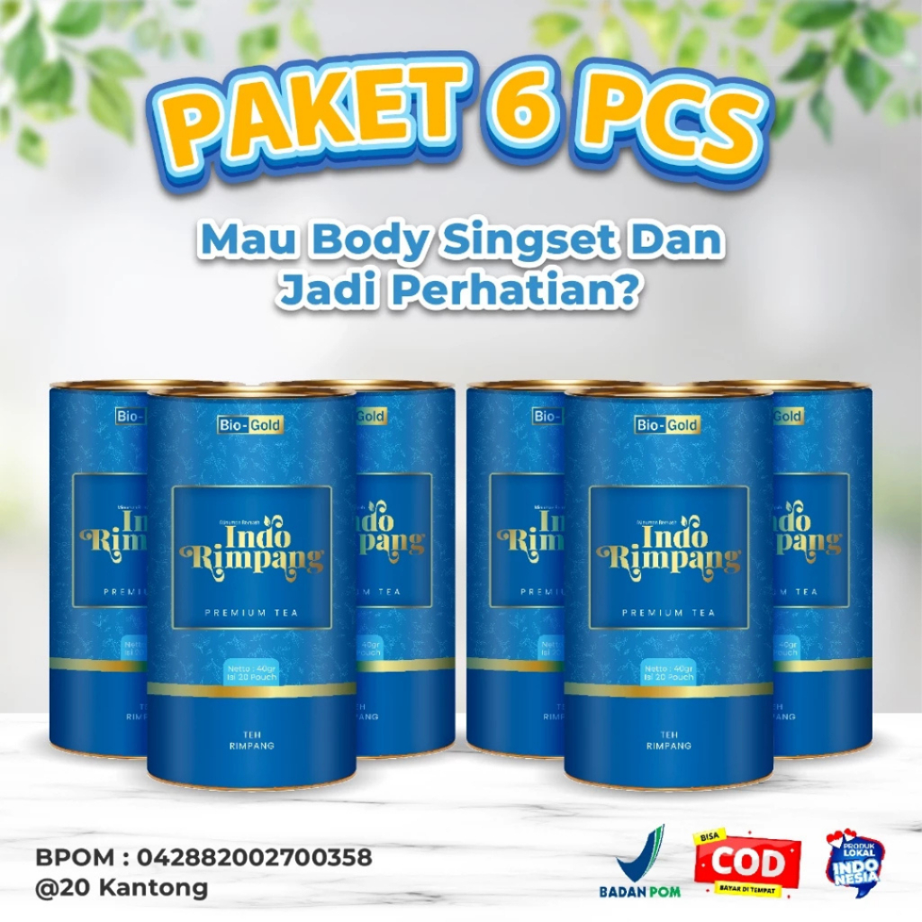 

Bundling 6 PCS Indo Rimpang Premium Tea Penurun Berat Badan Pelangsing Diet Betox Singset BPOM