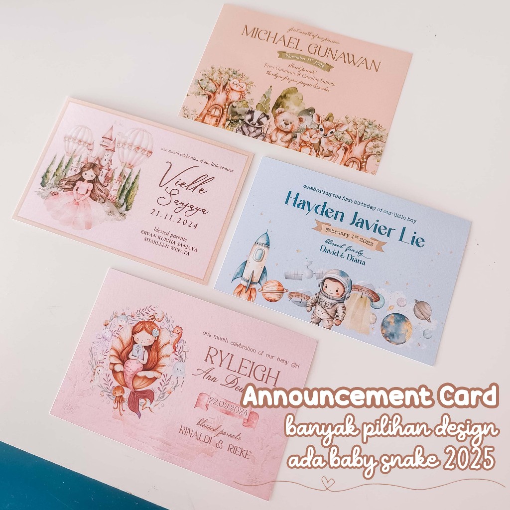 NEW DESIGN Kartu Ucapan / Undangan Satu Bulanan One Month Baby Manyue Manyek Tasyakuran Selapan Aqiq