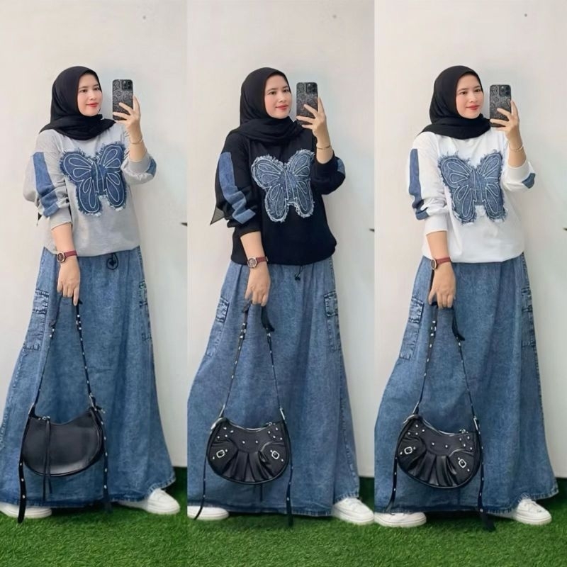 STELAN ROK JEANS BUTTERFLY/ CH/ ADDS