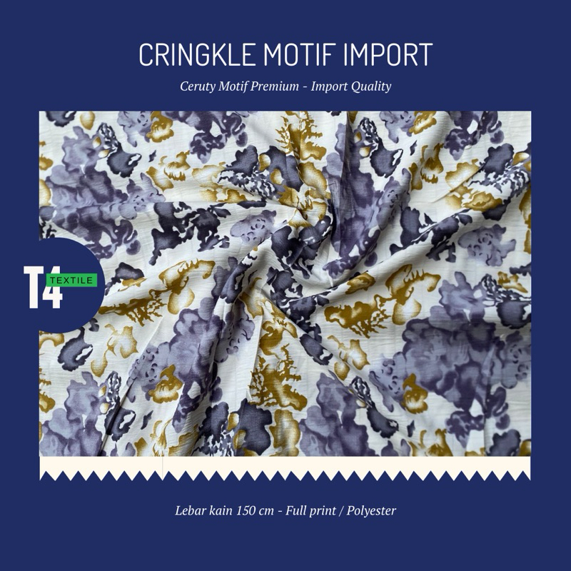 Kain Rayon Crinkle Motif Meteran/0,5m/