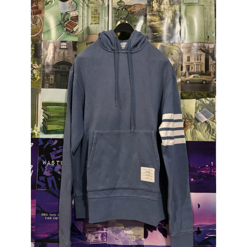 Thom Browne 4-Bar Stripe on Sleeve Hoodie