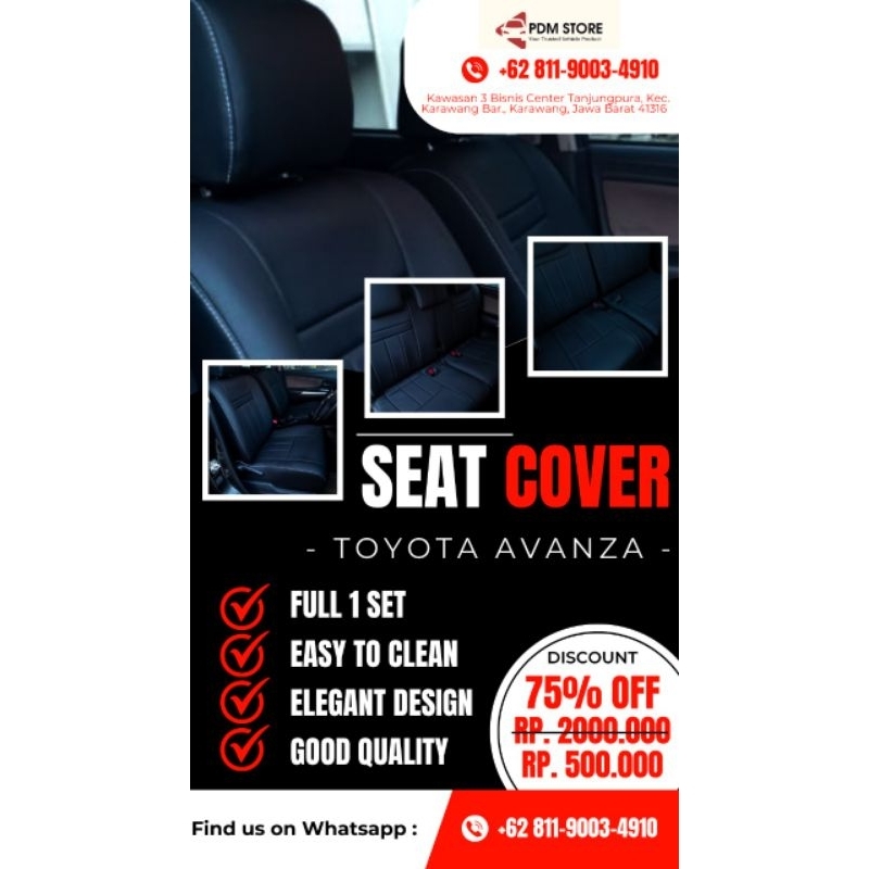 Sarung Jok Mobil Seat Cover Mobil Avanza tahun 2018 - 2019 WATERPROOF ANTI AIR