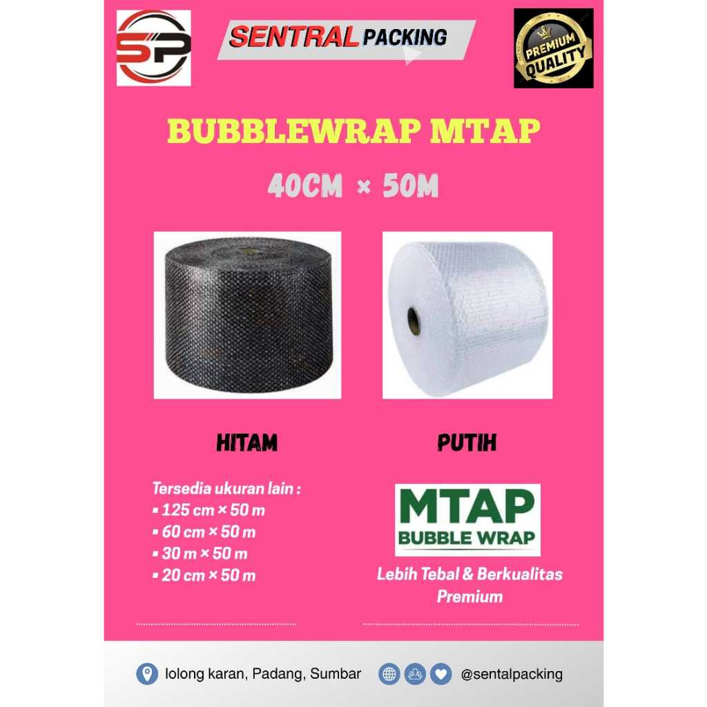 

TERMURAH !!! BUBBLE WRAP MTAP 40CM X 50M / TEBAL KUALITAS PREMIUM