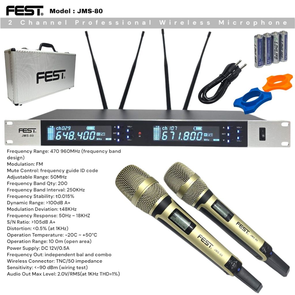 Mic Wireless FEST JMS-80 2 CHANNEL