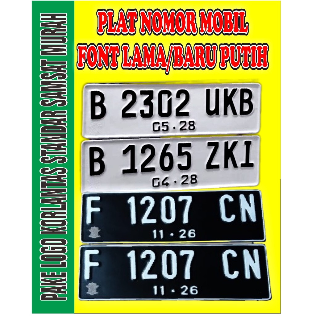 PLAT NOMOR MOBIL FONT BARU_ STANDAR SAMSAT PAKAI LOGO KORLANTAS