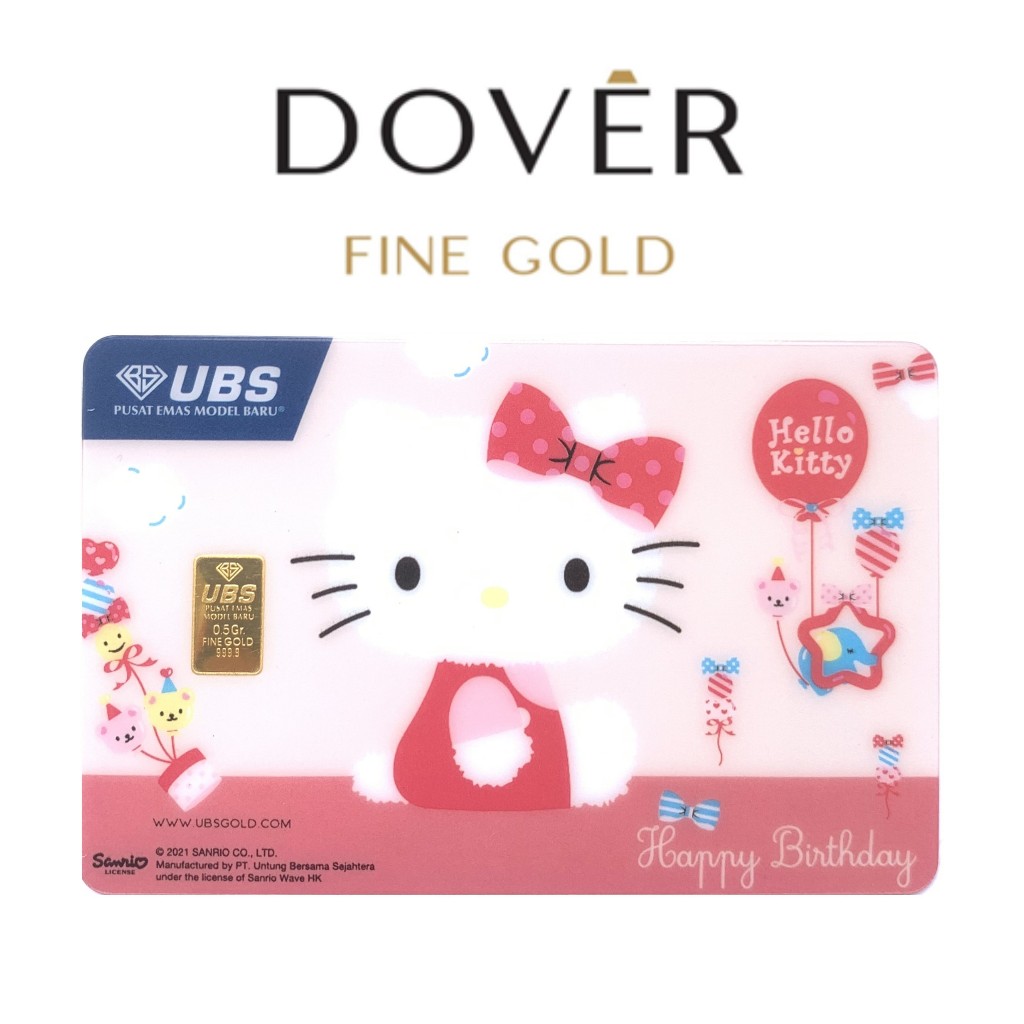 Logam Mulia Emas UBS Lifestyle 0.5 gr gram Press Kado Gift Series Sanrio Twin Little Stars Congrats 