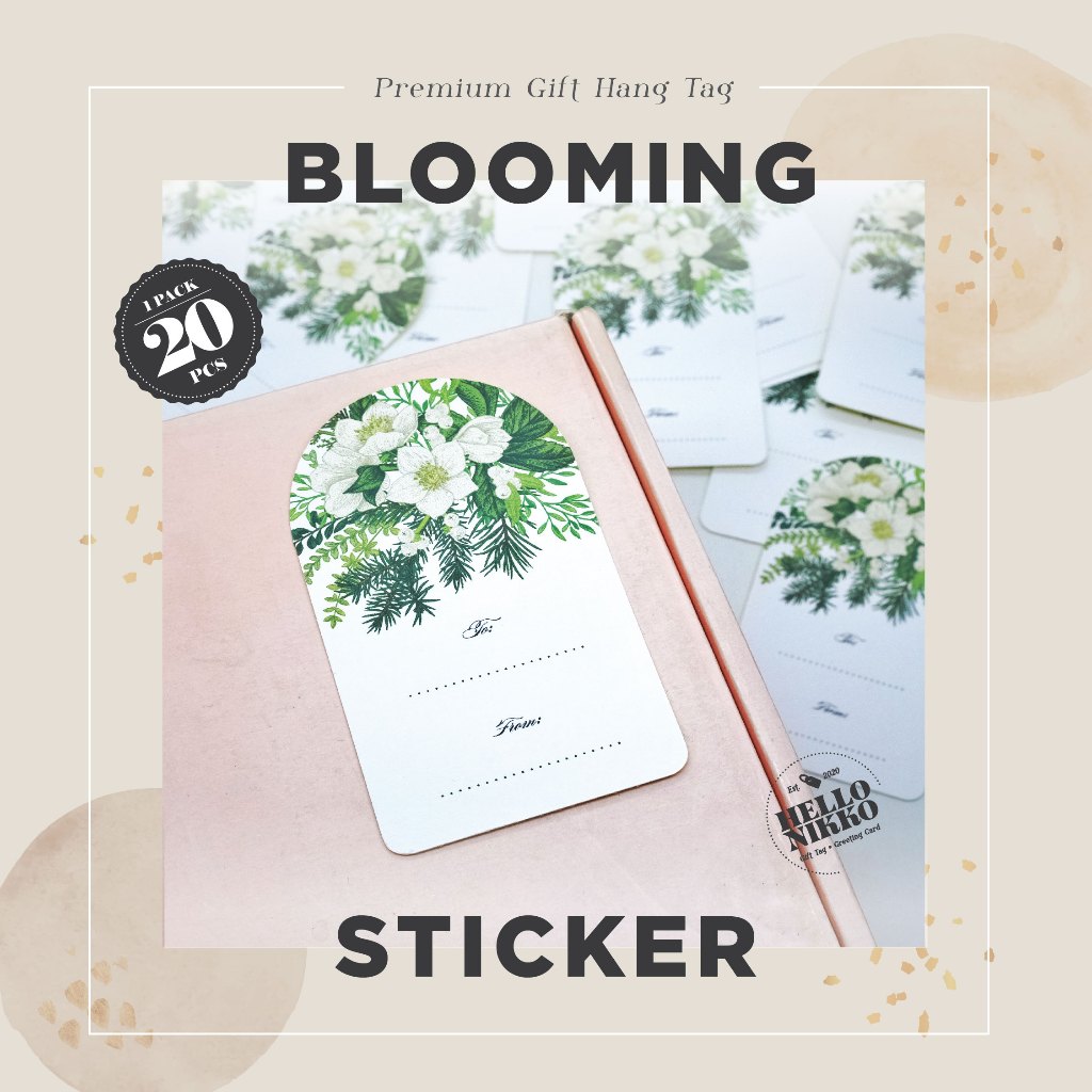 

Blooming Sticker birthday - Hang tag kartu ucapan kado sticker hampers parcel box dus ultah natal christmas cny ramadan lebaran