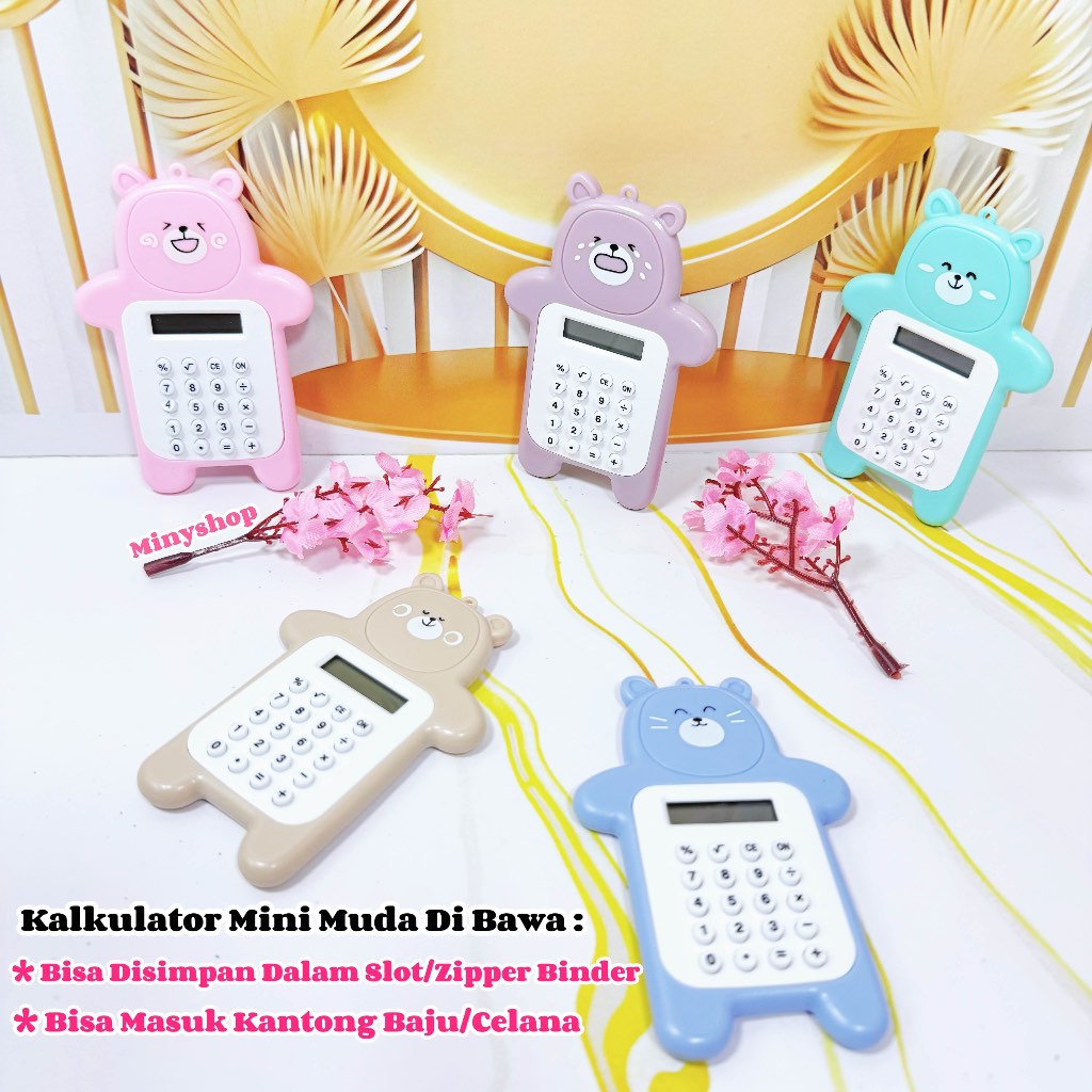 

Kalkulator Beruang Mini Lucu Kalkulator Saku 8 Digit Calculator Portable