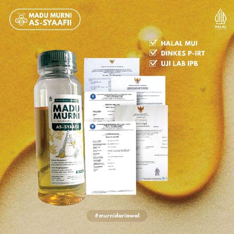 

HARGA OPENING !! Madu Multiflora As-Syaafii Netto 250 gr - 100% Madu Mentah Murni Pure Raw Honey