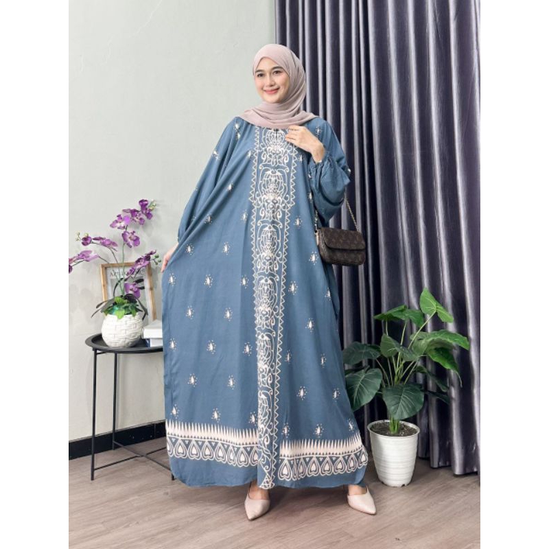 Grosir gamis kaftan rayon jumbo kaftan motif terbaru gamis abaya kaftan baju muslim wanita terlaris