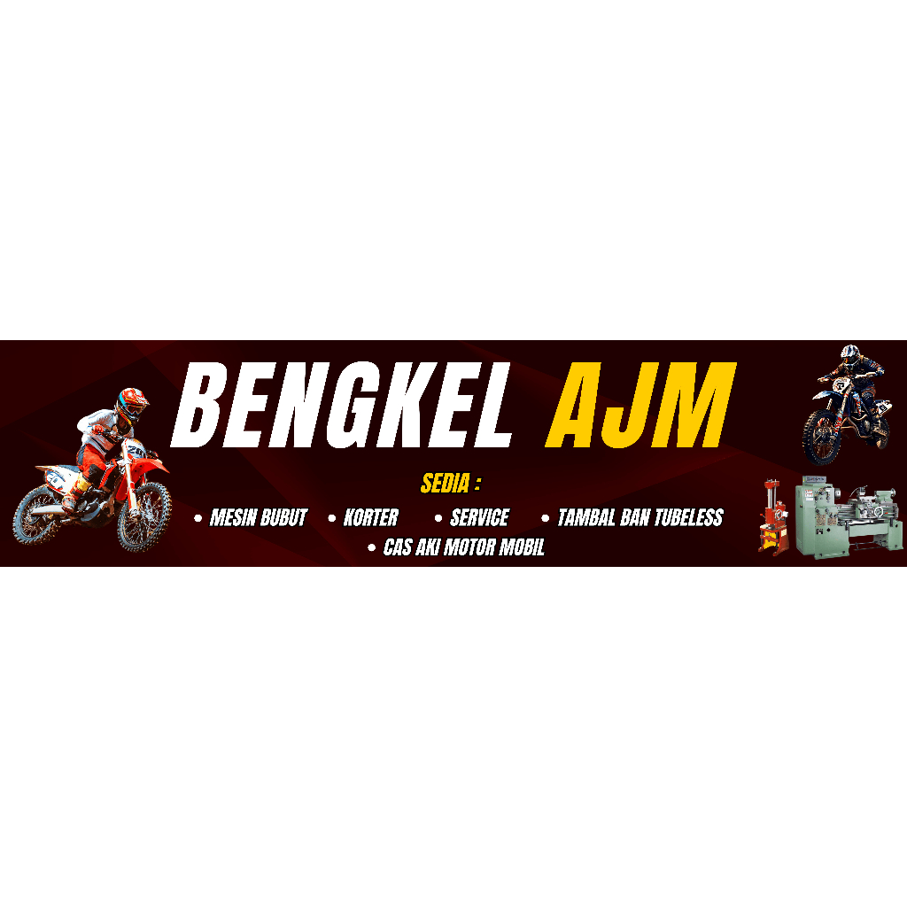 SPANDUK BENGKEL,BANNER BENGKEL MOTOR,CETAK SPANDUK,BALIGO,BANNER