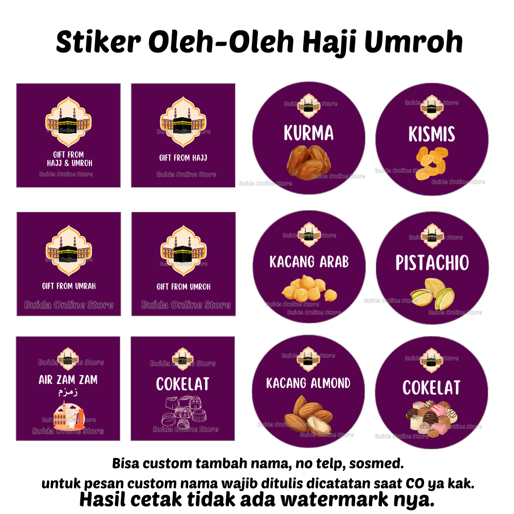 Stiker Sticker Gift From Hajj Umroh Label  Kemasan oleh-oleh Haji souvenir hampers parcel hadiah bin