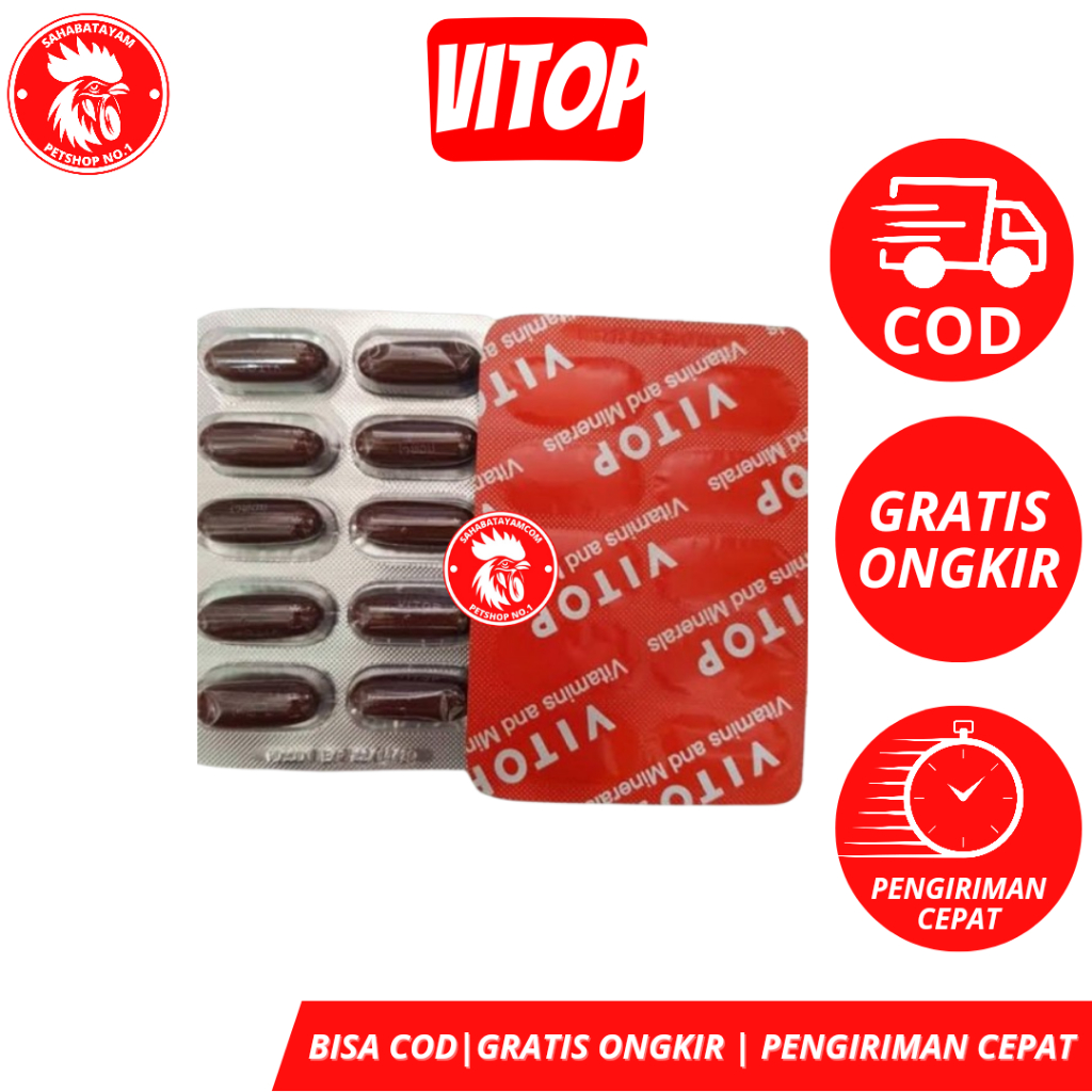 Vitop 1 STRIP Obat Ayam Vitop Vitamin Ayam Vitop Multifitamin Ayam Bangkok
