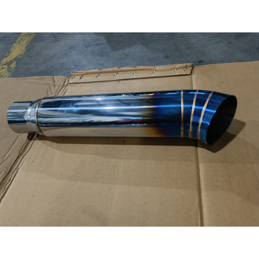 Knalpot Racing Mobil Taipipe JS Racing Ujung Biru Full Stainles Bass Adem Bulat Empuk