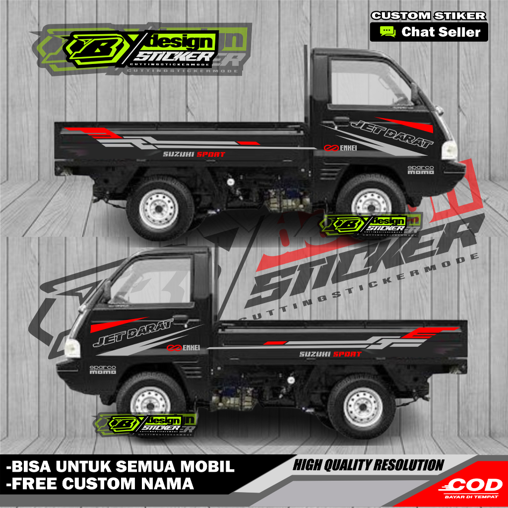 (COD)Stiker Cutting Mobil Pickup Futura Stiker Jet Darat Futura Stiker Variasi Mobil Pickup Carry Fu