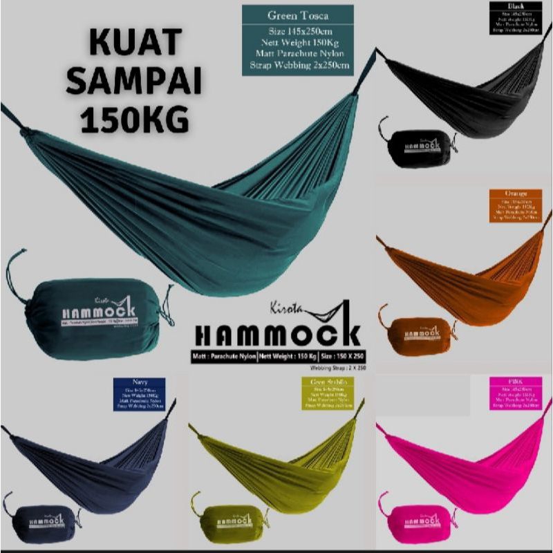 Hammock Ayunan Gantung Tebal Kuat Tahan Beban 150kg Ukuran 250x150 Cm