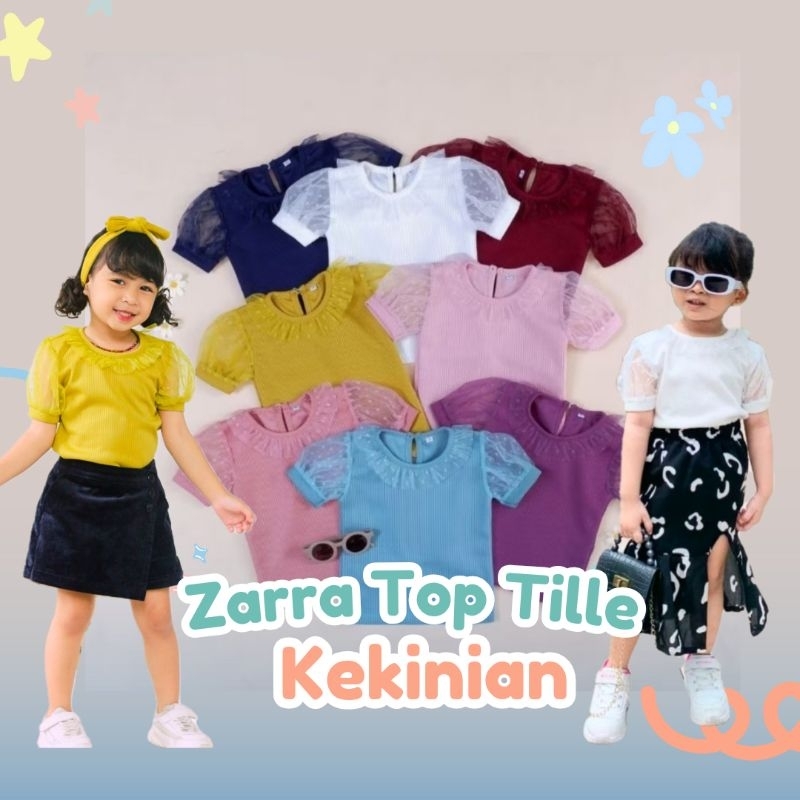 Zara Top kaos Tille knit / Atasa Anak perempuan  Umur 1-5 Tahun