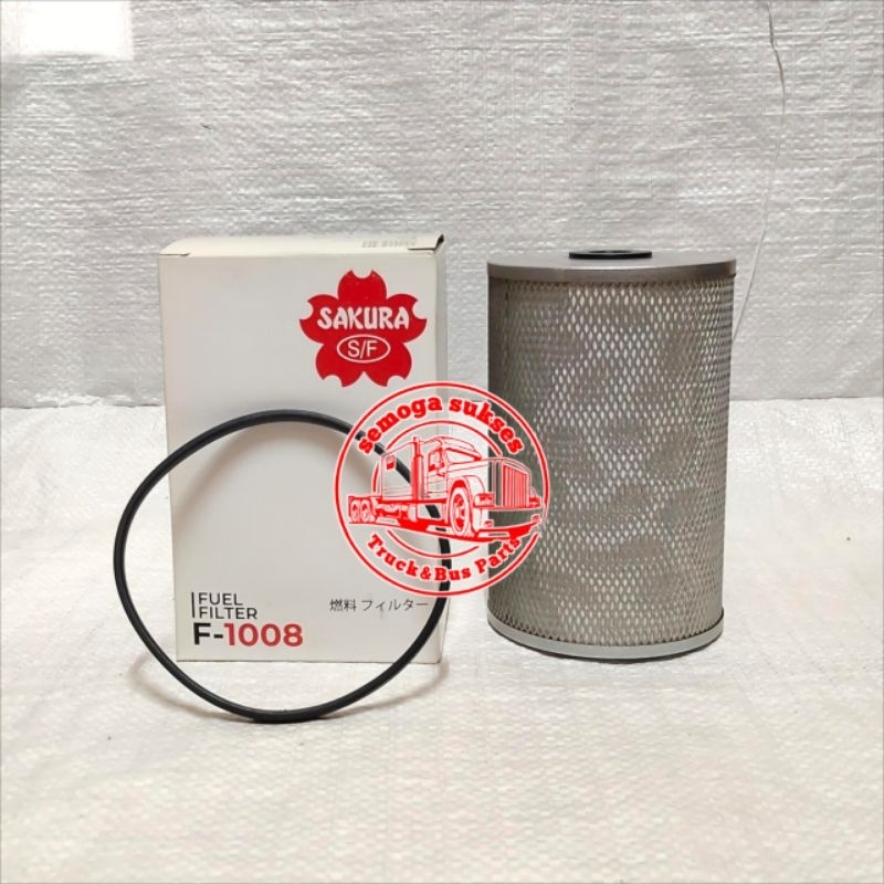 Fuel Filter F-1008 Filter Solar Bawah FUSO PS190 6D14 6D15 6D16 SAKURA