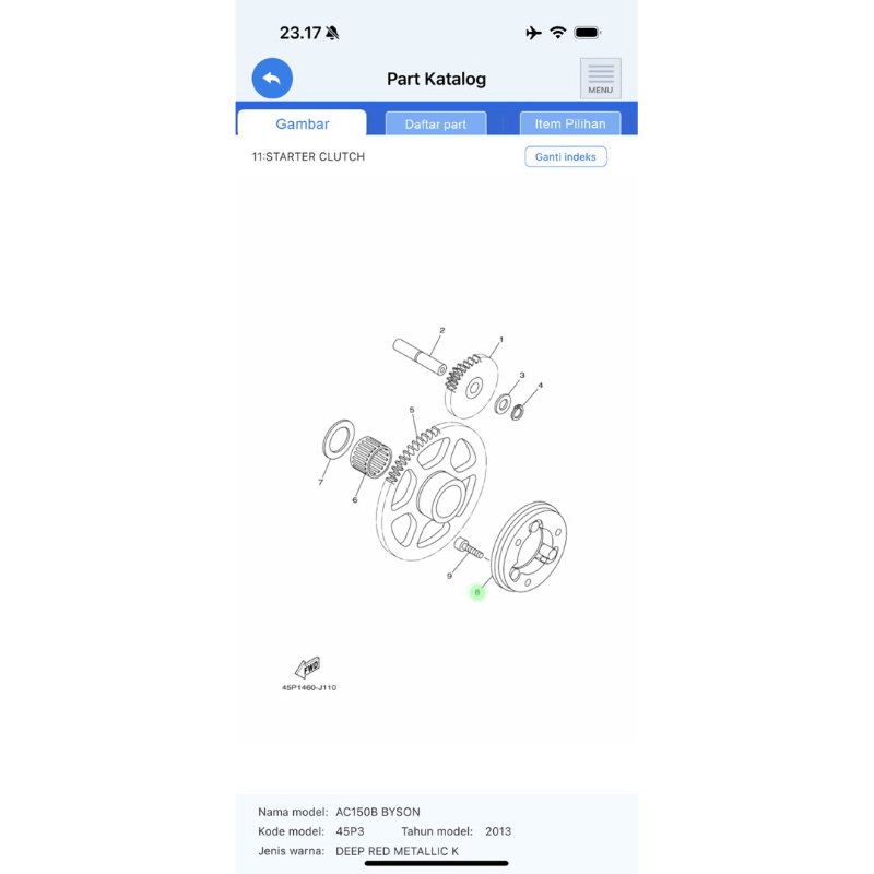 STARTER CLUTCH ORI YAMAHA byson JUPITER MX (5YP-E5580-00)