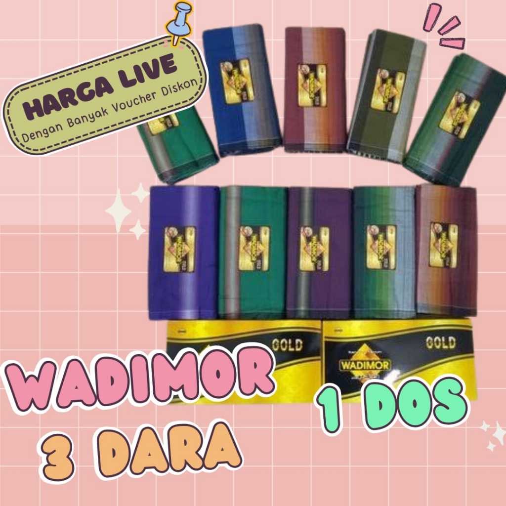 |HARGA LIVE| Sarung Wadimor 3 Dara 1 Dos / Sarung Dewasa / Sarung Grosir Ecer