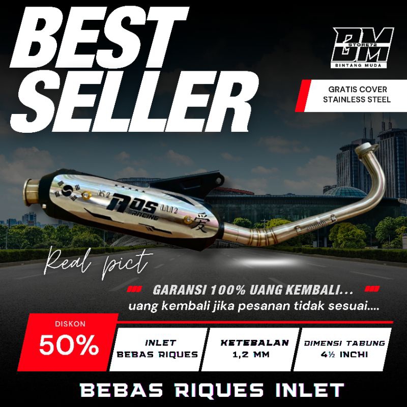 Knalpot type KENOCHI Original Aos Racing TB Vario Cover stenlis New Scoopy Beat Deluxe fi esp Karbu 