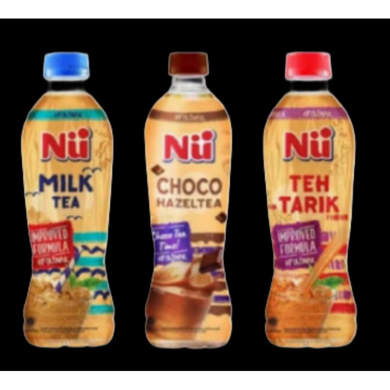 

NU GREEN TEA CHOCO HAZELNUT MILK TEA TEH TARIK 330 ml teh susu botol siap minum
