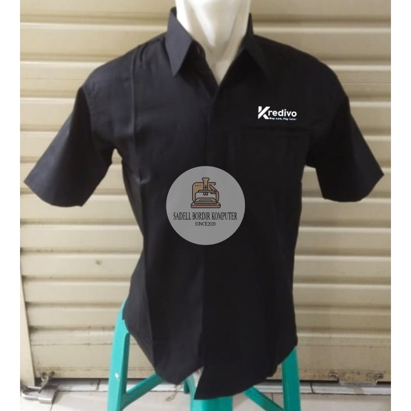Kemeja KREDIVO Hitam Lengan Pendek Pria