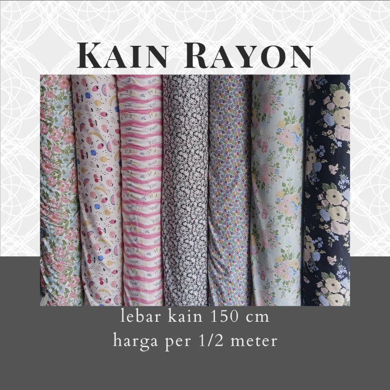 kain katun rayon meteran, bahan kain katun rayon, kain katun, daster, piyama, gamis, tunik, hijab
