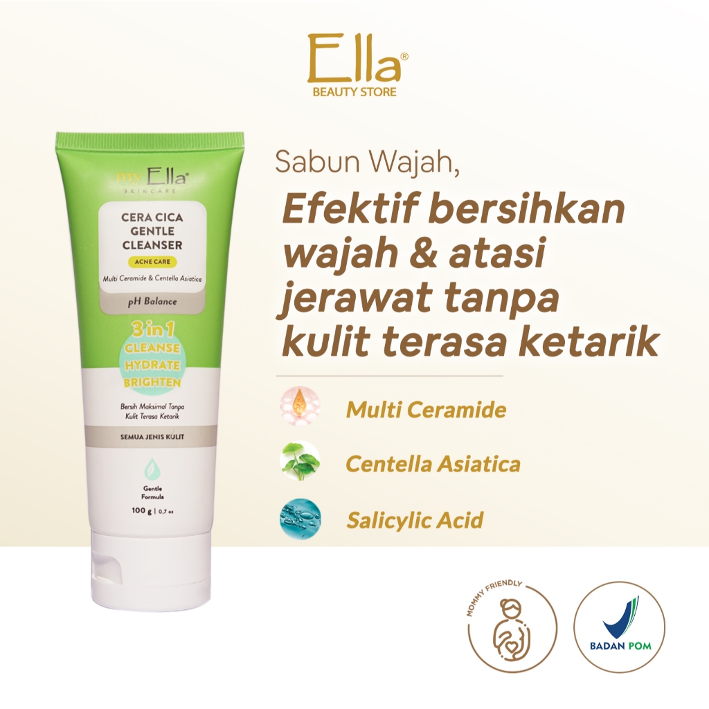 My Ella Skincare CERA CICA GENTLE CLEANSER - Sabun Muka, untuk membersihkan wajah dan perawatan jera