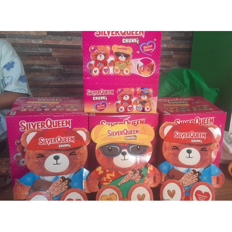 coklat chunky bar silver queen kemasan teddy bear