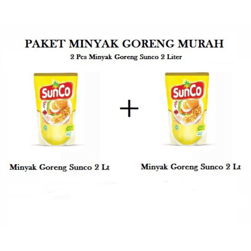 

Paket Minyak Goreng Murah - 2 Pcs Minyak Goreng Sunco 2 Liter Kemasan Refil