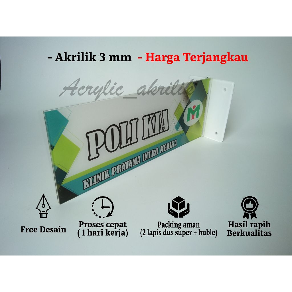 

Papan Nama ruangan (T) dua sisi