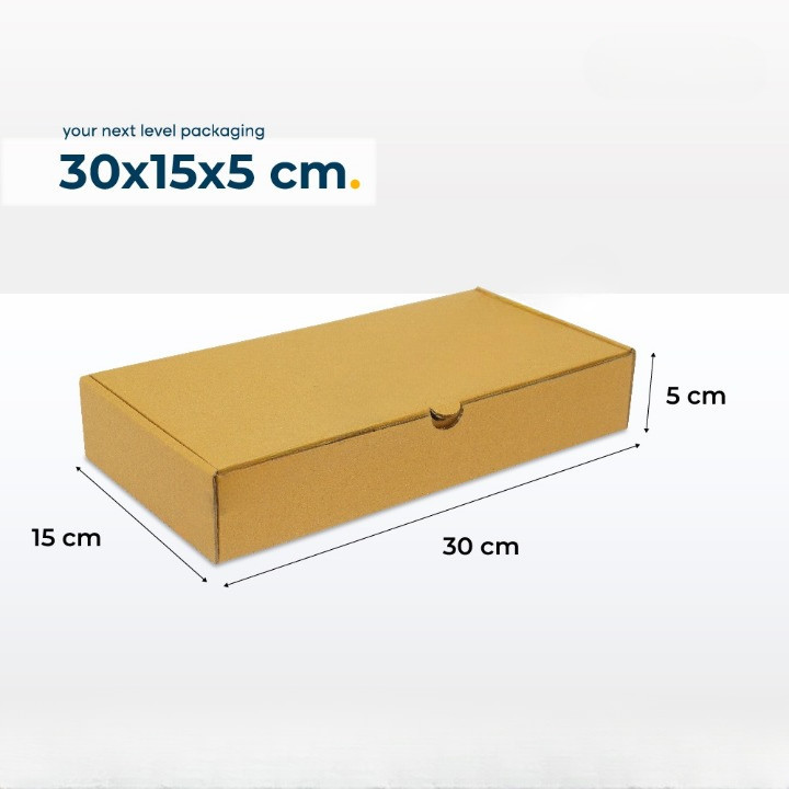 

10 pcs kardus packaging tempat baju kotak kado hampers cokelat polos ukuran 30x15x5cm