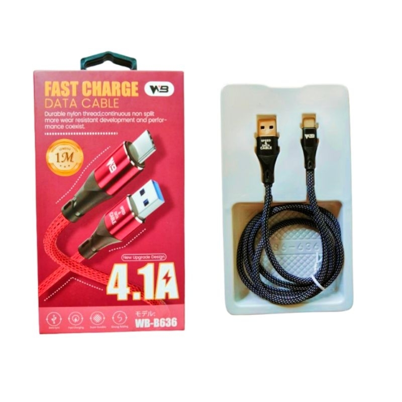 WB kabel charger/data cable 1 m/fast charger 4,1 A TIPE C