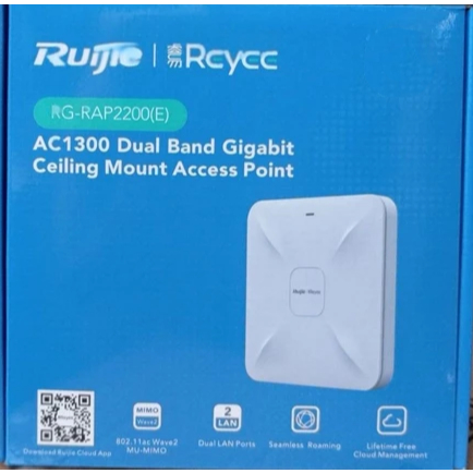 RUIJIE REYEE RG-RAP2200(E) AC1300 DUAL-BAND GIGABIT CEILING MOUNT ACCESS POINT ORIGINAL GARANSI RESM