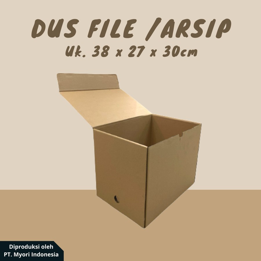 

10 pcs dus arsip file cokelat polos kardus packaging penyimpanan dokumen berkas ukuran 38x27x30 cm