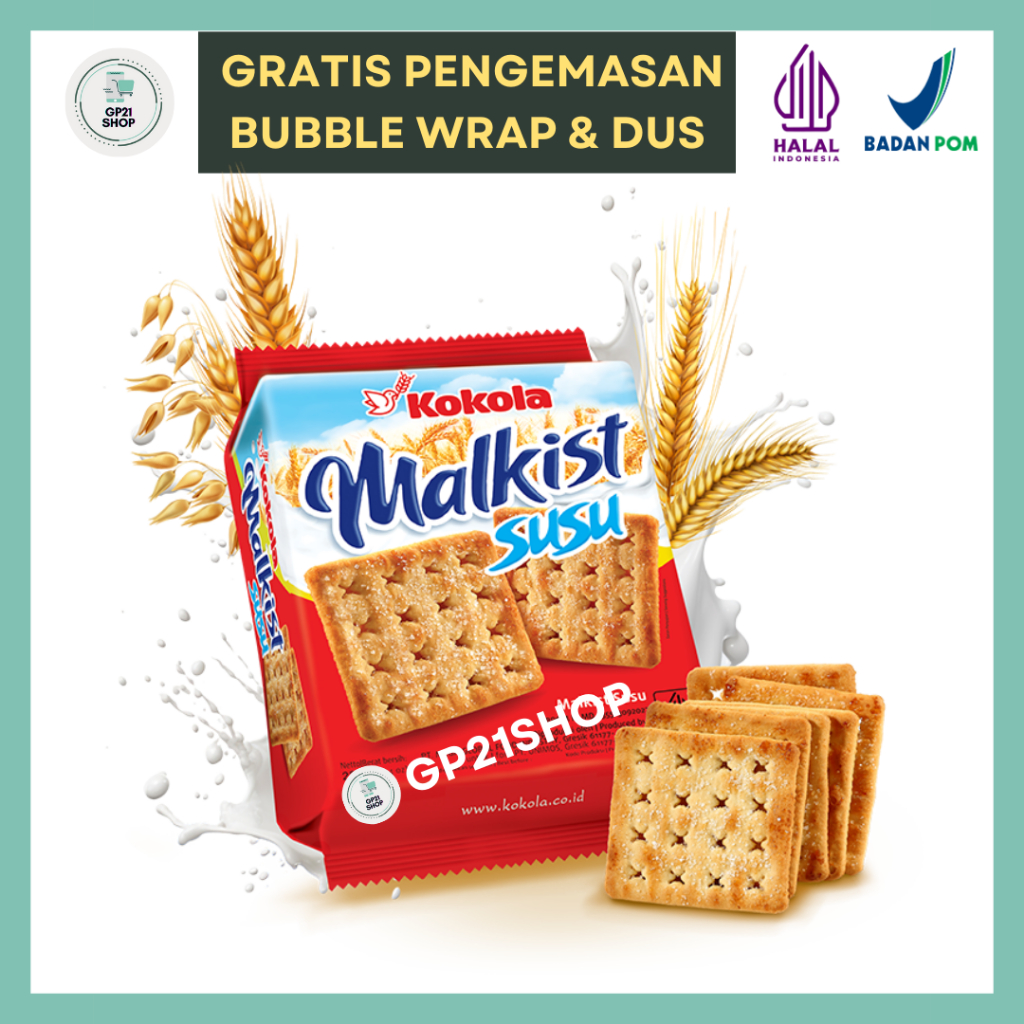 

Kokola Malkist Susu 225gr - Biskuit Malkist Kreker Renyah Snack Cemilan Murah Enak