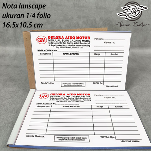 

Nota Lanscape 1/4 folio