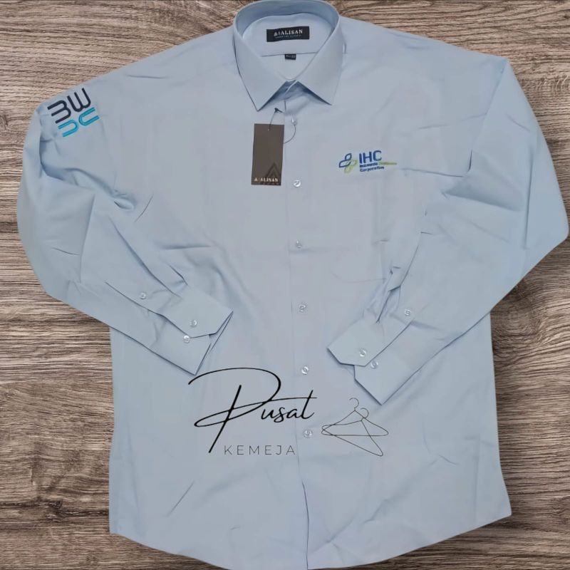 kemeja IHC BUMN Alisan seragam IHC BUMN Alisan baju IHC BUMN Alisan biru muda lengan panjang