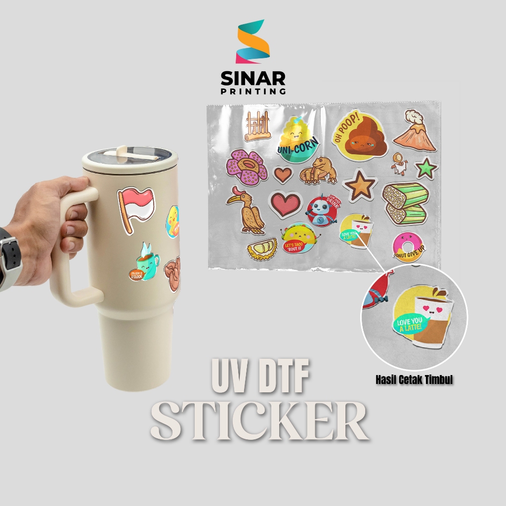 

SINAR PRINTING - STIKER UV DTF - STIKER UV TIMBUL - DTF UV