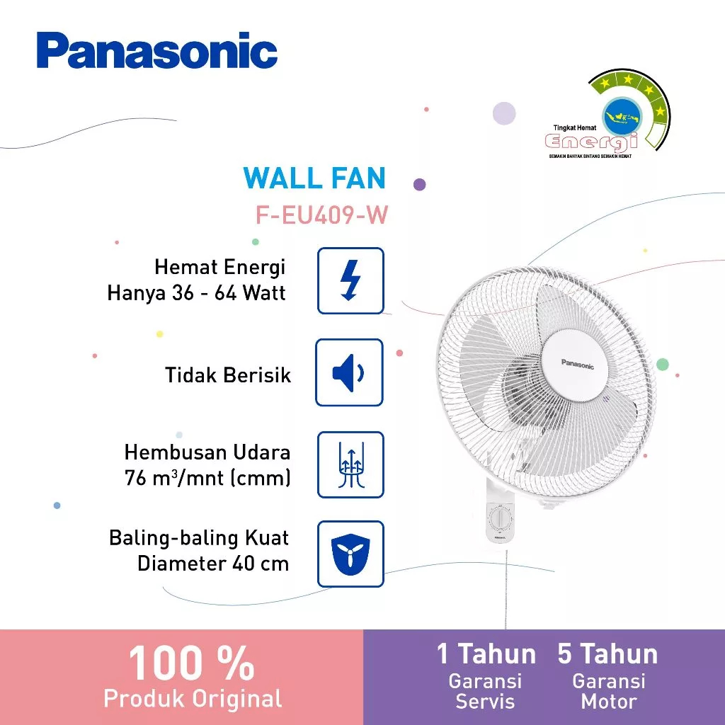 Panasonic F-EU409-W Wall Fan White