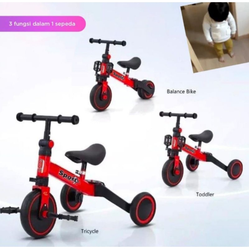 sepeda anak balance bike 3in1 sport