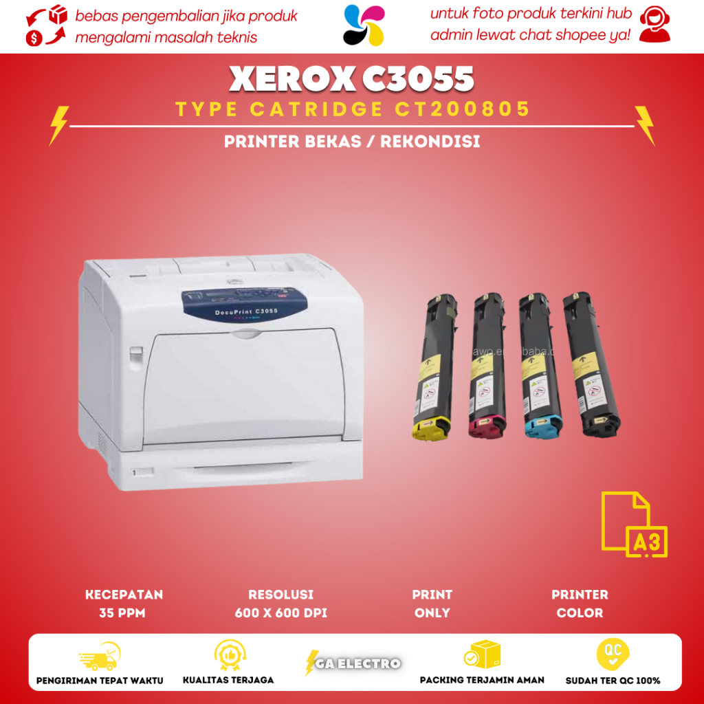 Printer Laser warna Fuji Xerox Docuprint  C3055 A3 bekas