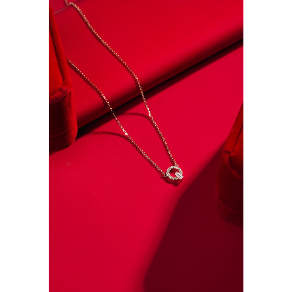 Kalung Rantai Emas Kadar 17K Italy Lingkaran Model Ad Full - Warna Rose Gold 00024447