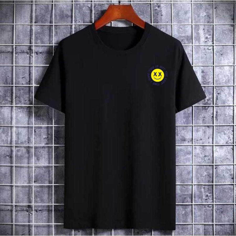 Baju Kaos Pria Distro Katun SMILE HOPE Hitam / Baju Kaos Distro Pria Motif Simple / Baju Kaos Premiu