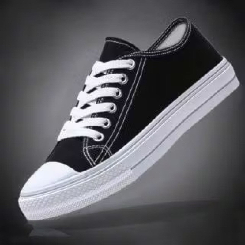 Sepatu Hitam Anak Dan Dewasa / Sepatu Sekolah  SD-SMP-SMA UNISEX / Sepatu Model Converse Hitam Sekol