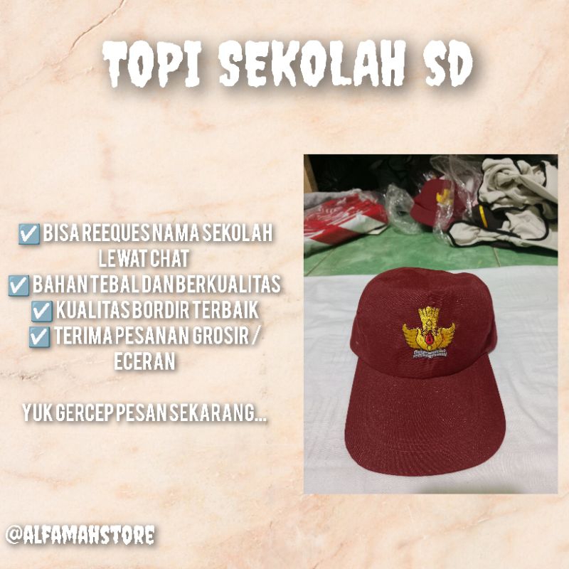 Topi seragam Sekolah anak sd smp sma pramuka harga kodian