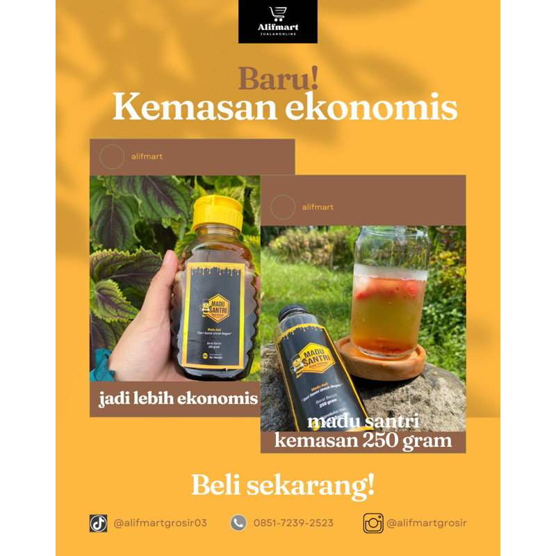 

Madu Santri kemasan ekonomis | kemasan mini 250 gram